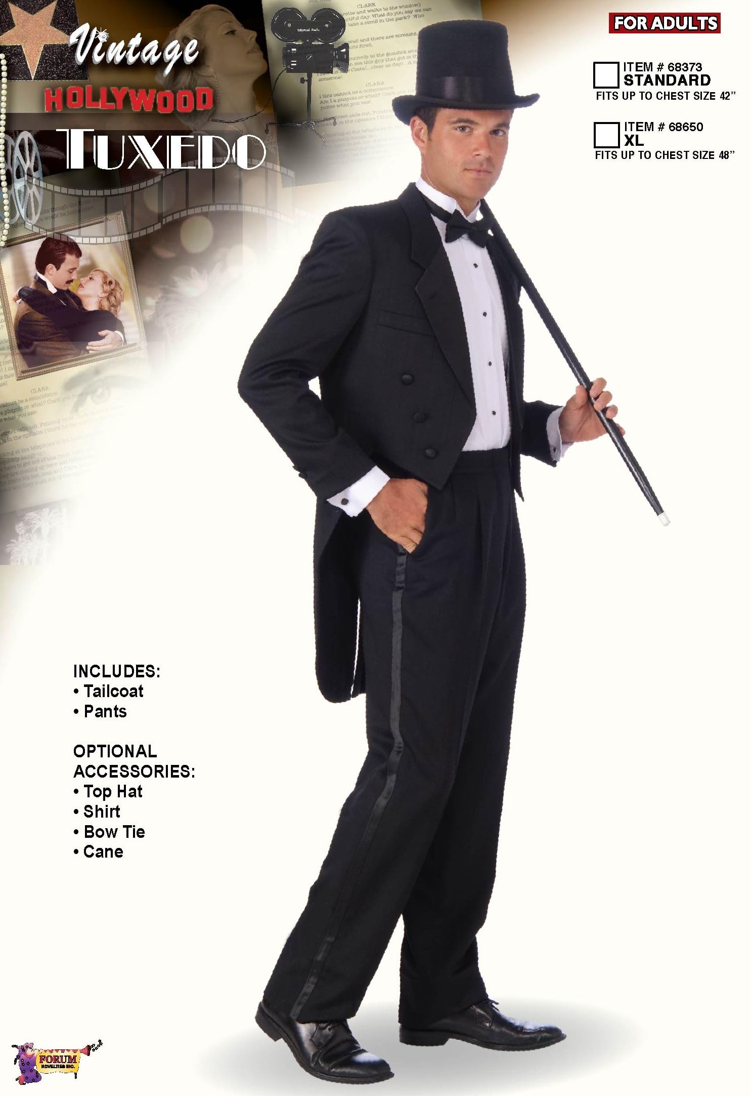 Amazon.co.jp: Vintage Hollywood Man's Tuxedo Adult Costume